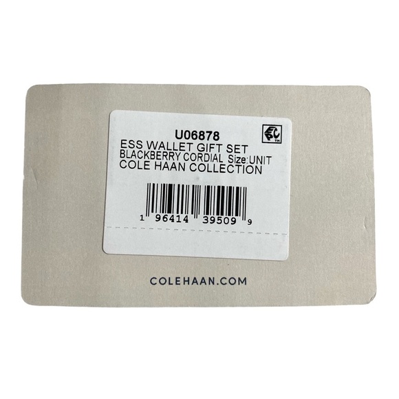 NEW COLE HAAN GRAND SERIES ESS Wallet & Key Fob Gift Set Blackberry Cordial - Picture 13 of 13